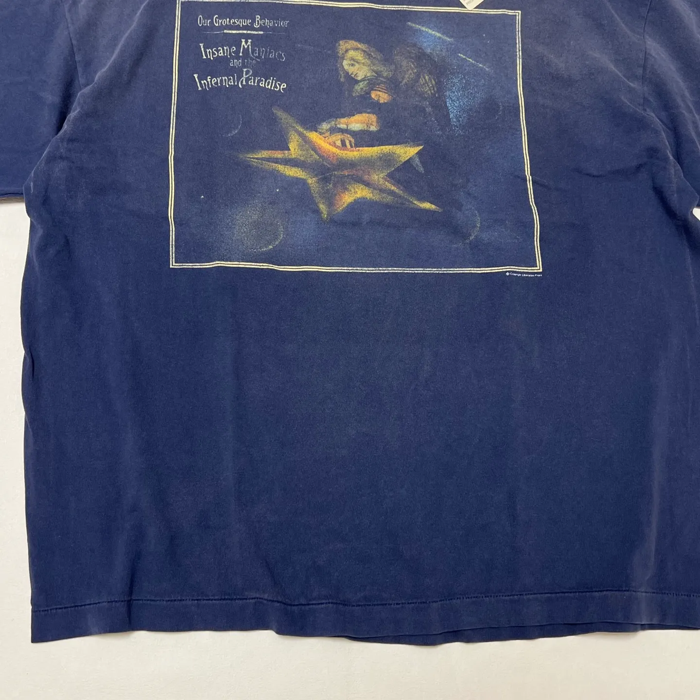 CACTUS PLANT FLEA MARKET x SAINT Mxxxxxx STAR SS TEE/NAVY New CPFM star smiley holed distressed short sleeves Washed blue S-XL Genuine consistent tube weaving without side seams High weight OE yarn fabric Assute dyeing Multiple horse fades Heavy wash water Worn holes Customized joint main mark/wash mark/little angel anti-counterfeiting label